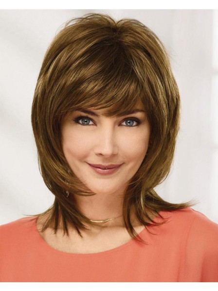 sexy shoulder-length shag wigs with flicked ends and a bi