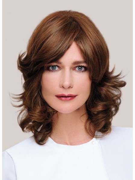 Shoulder Length Natural Wavy Capless Synthetic Hair Wig