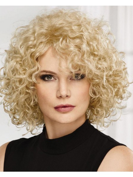 Stylish Mid-Length Wig With Layers Full Of Body And Intense Spiral Curls