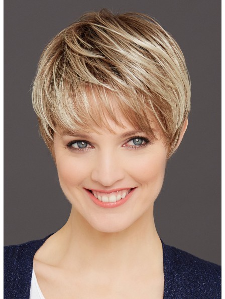 Chic Short Cut Blonde Synthetic Hair Ladies Wig