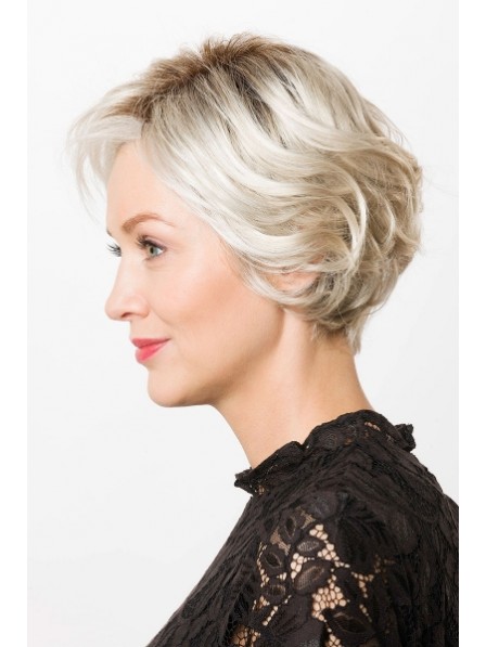 Lace Front Platinum Blonde Ladies Synthetic Hair Wigs