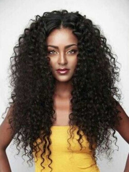 Black Women Curly Hairstyle Fluffy human hair wigs