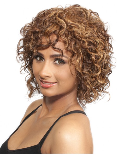 African American blonde curly afro capless hairstyle wigs