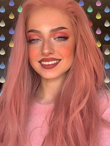 Coral Doll Coral Pink Lace Front Wig