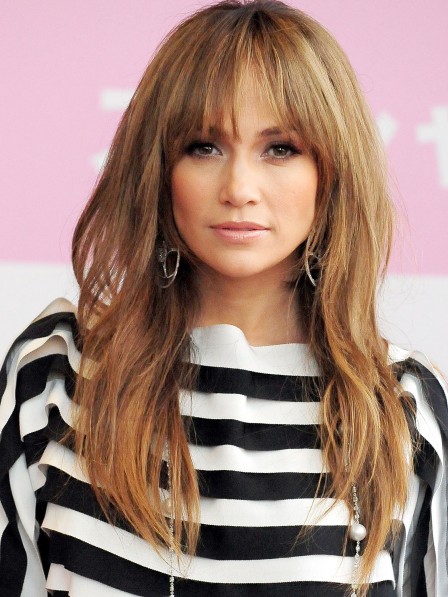 Jennifer Lopez Long Layered Wig With Wispy Bangs