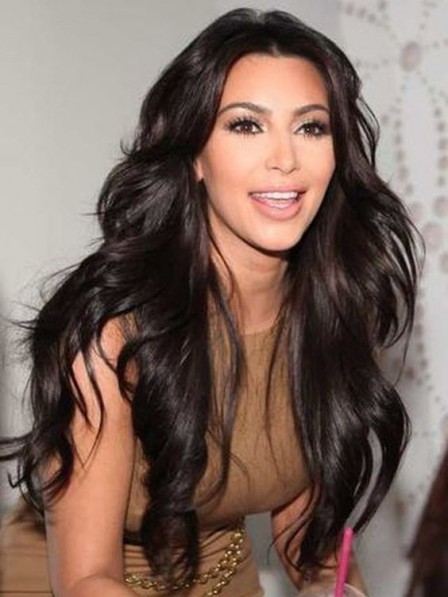 Kim Kardashian Super Long Natural Wave 150% Density Lace Front Wig Heat Resistant Hair 24 Inches
