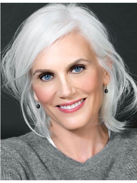 Lace Front Silver Grey Wig For White Women