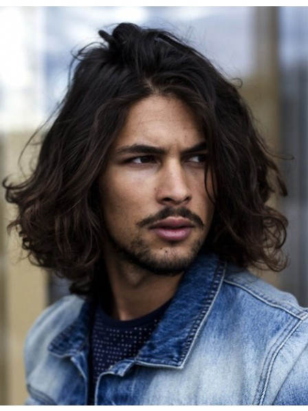 Long Haired Male Wig Model Sexy Hairstyle Cool Guys