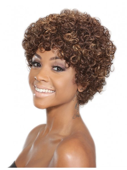 Lustrous women's capless hairstyle synthetic wigs