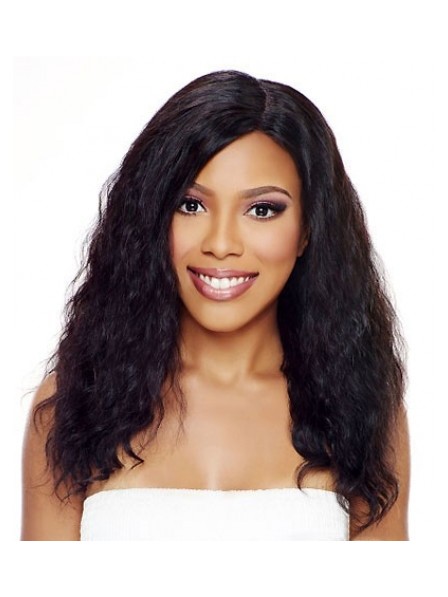 Natural 100% Brazilian Remy Hair Lace Front Long Wig