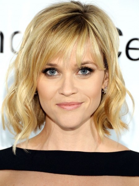 Reese Witherspoon Blonde Curly Hair Wig With Bangs