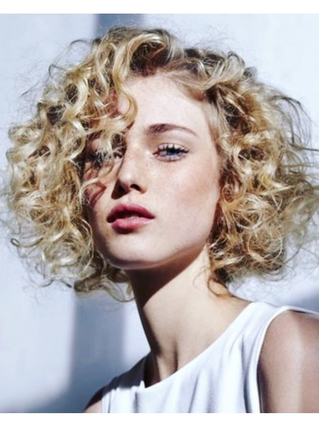 Short Blonde Curly Syntheitc Hair Wig