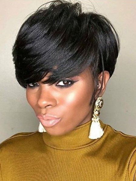 Short Full Lace Synthetic Celebrity African American Wigs