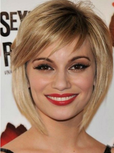 Short Human Hair Blonde Color Wig for Women