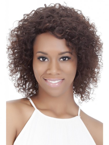 Small Curly Brown Afro Capless Wig For Women