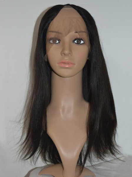 Long Straight Human Hair U-Part Women Wig