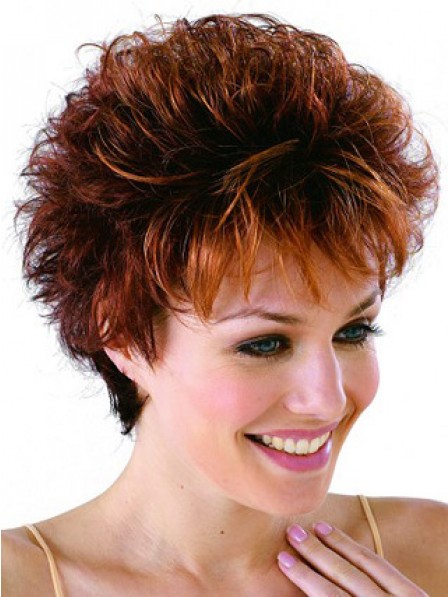 Synthetic Capless Cropped Wavy Women Wig