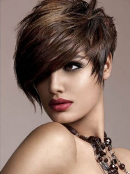Synthetic Boycuts Short Straight Capless Wig With Bangs