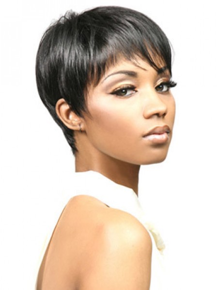 Synthetic Cropped Straight Capless Hair Wig