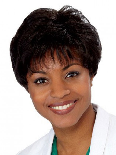 Capless Short Straight Wig With Bangs
