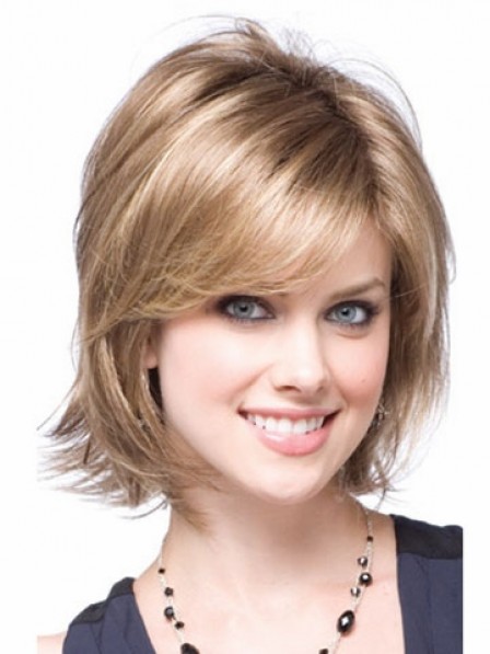 Synthetic Capless Short Wavy Hair Wigs With Bangs