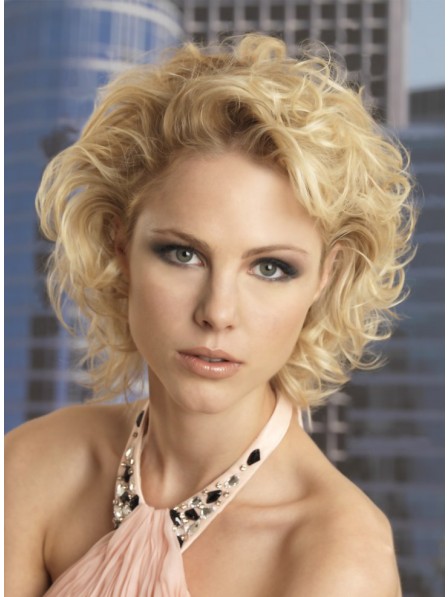 Full Lace Curly Hairstyle Short Synthetic Wig