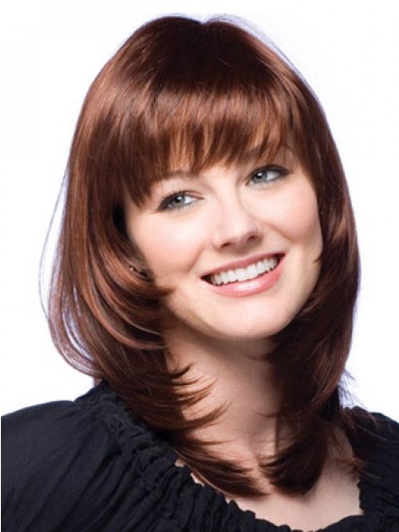 Long Layered Straight Heat Friendly Synthetic Hair Wig With Bangs