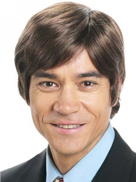 Short Straight Capless Wig With Bangs For Men