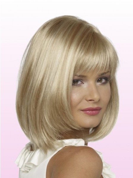 Lace Front Chin Length Straight Wig With Bangs