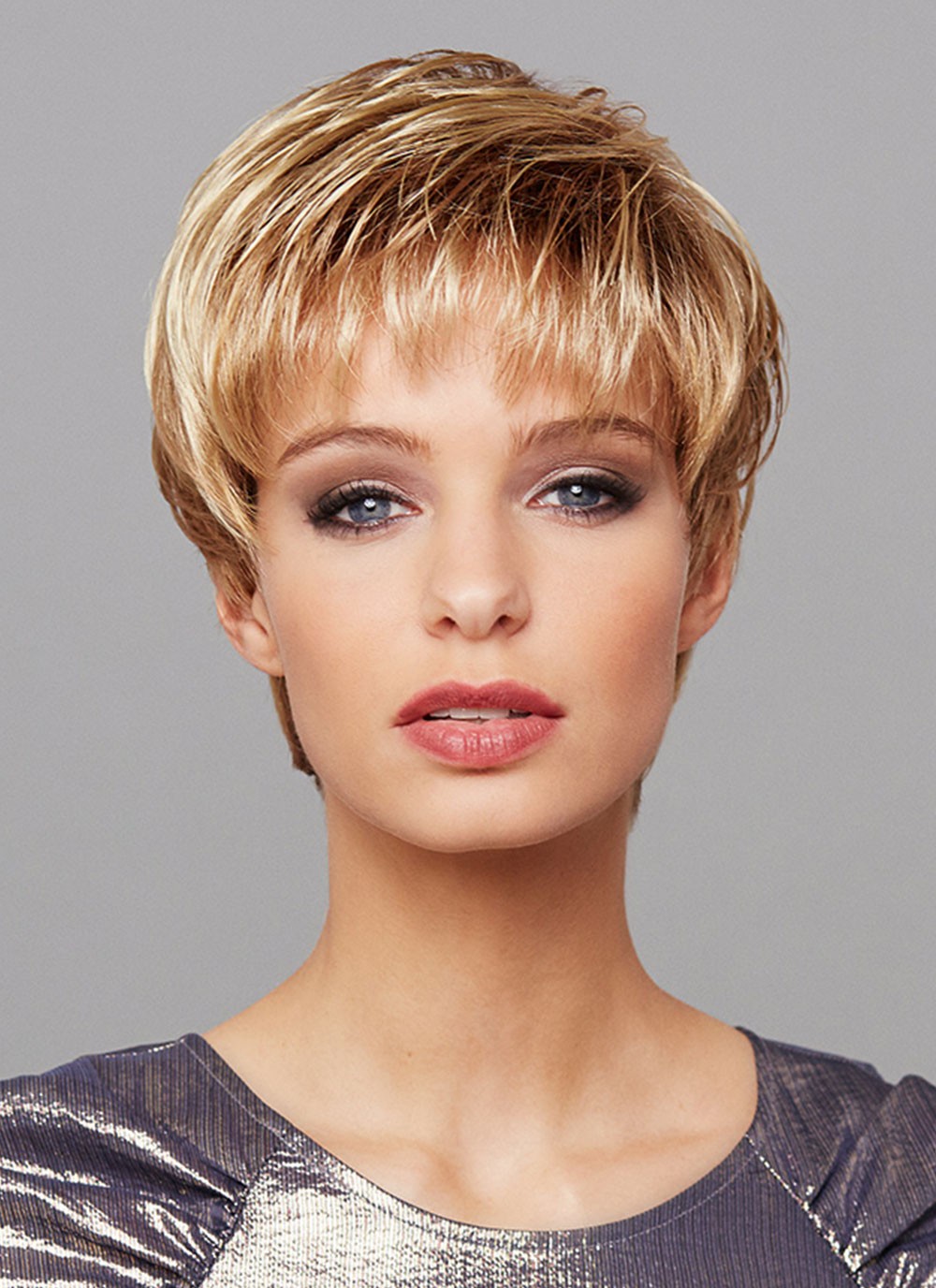 Short Classic Cut Women Blonde Lace Front Mono Top Wigs