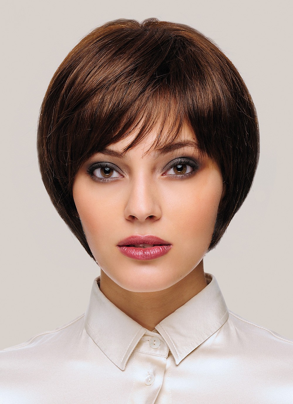  Short  Light Brown  Capless Synthetic Hair  Wigs