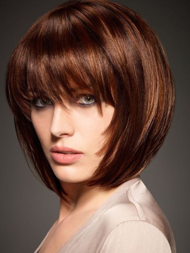 Short Straight Human Hair Wigs With Full Bangs
