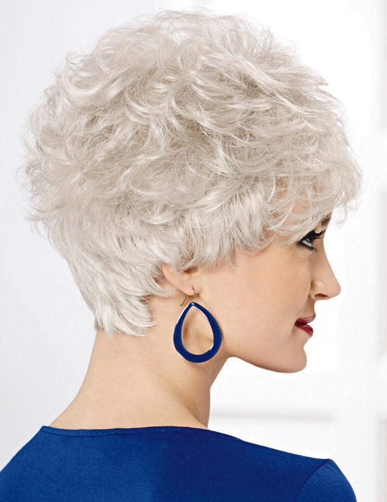 Capless Synthetic White Hair Wig For Older Ladies - Rewigs.co.uk