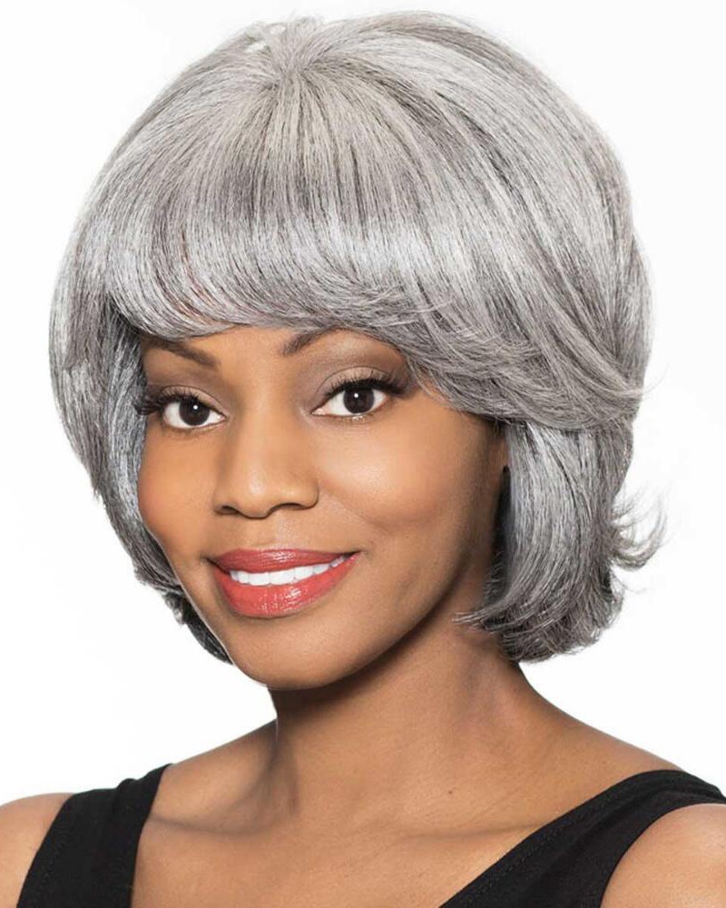 Feathery Bob Wig With Collar-Length Layers In Heat-Stylable Fiber
