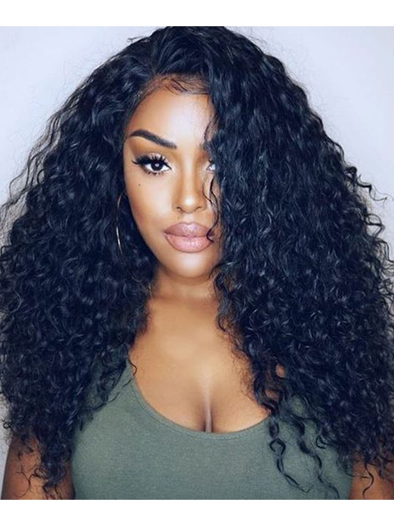 Loose Curly Lace Front Human Hair Wigs 250% High Density ...