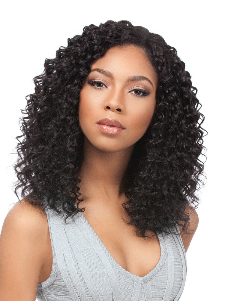 Natural medium black color curly hairstyle wigs