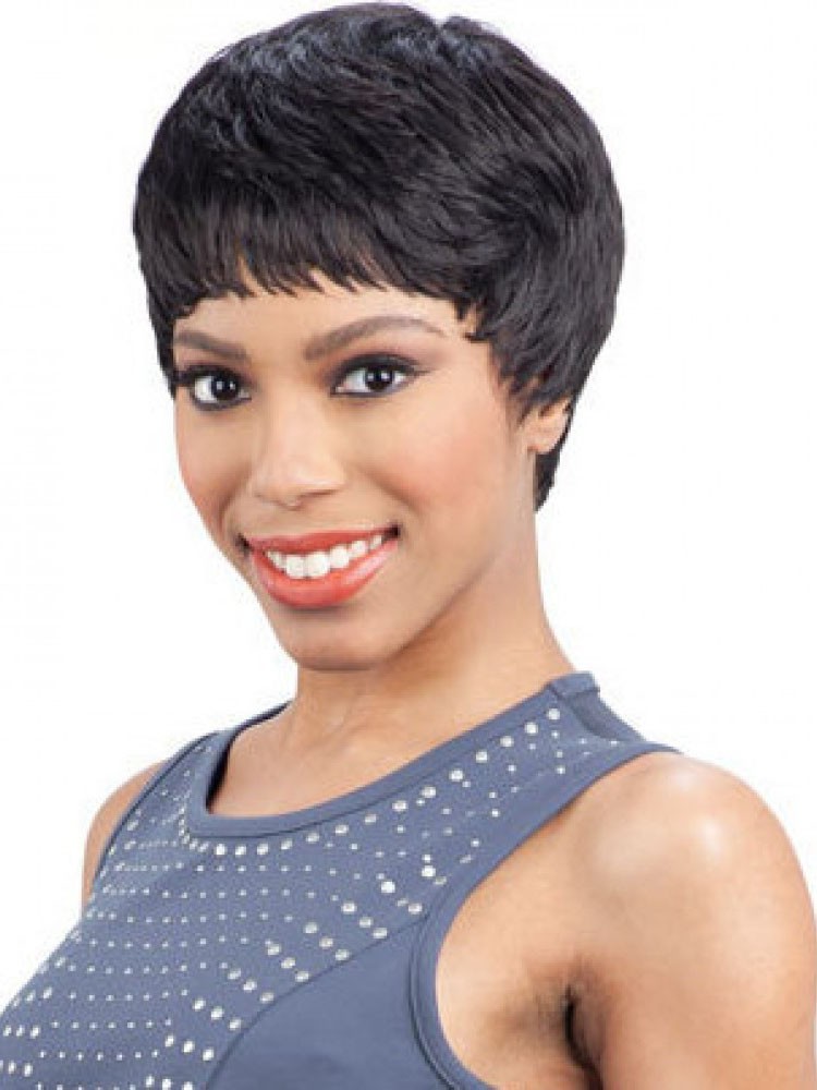 Perfectly short pixie black hairstyle human hair wigs