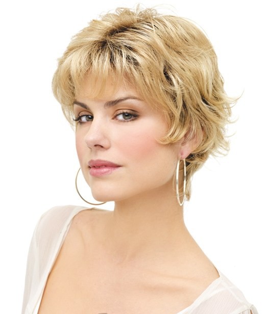 Layered Short Wavy Cut Wigs With Bangs
