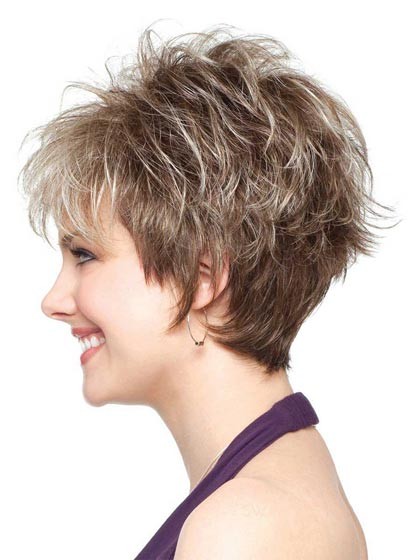 Short Fluffy Straight Synthetic Wigs With Bangs