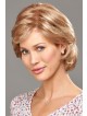 Chin Length Platinum Blonde Curly Wig with Bangs