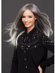 Fashion Long Straight Lace Front Mono Top Grey Wig