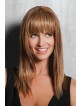 Long Straight 100% Remy Human Hair Wig With Full Bangs