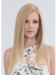 Natural Long Straight Blonde Human Hair Lace Front Mono Top Wig