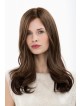 Natural Look Long Human Hair Wigs With Light Brown