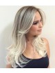 Platinum Blonde Lace Front Synthetic Wig with Side Bangs