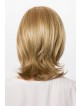 Blonde Human Hair Medium Wig with Layers