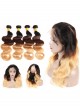 1B/4/27 Color Brazilian Ombre Hair Body Wave Virgin Hair With 360 Lace Frontal