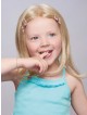 Angled Little Girl's Blonde Mid-Part Hair Wig