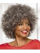 Big Afro Women's Capless Grey Wig 100% Human Hair