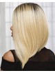 Chic Angled Bob Wig With Shoulder-Length Layers In A Rich Human Hair Blend